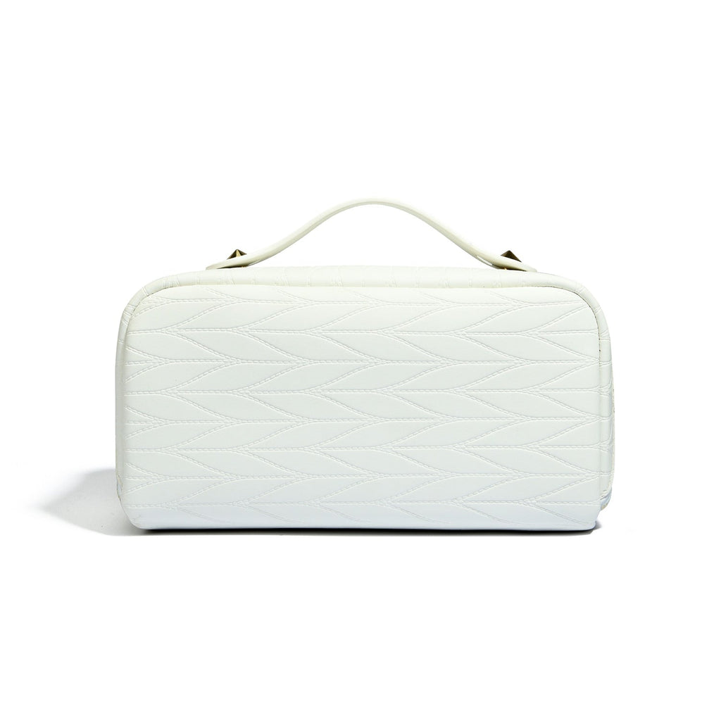Wheat Pattern Stitched Travel Makeup Bag