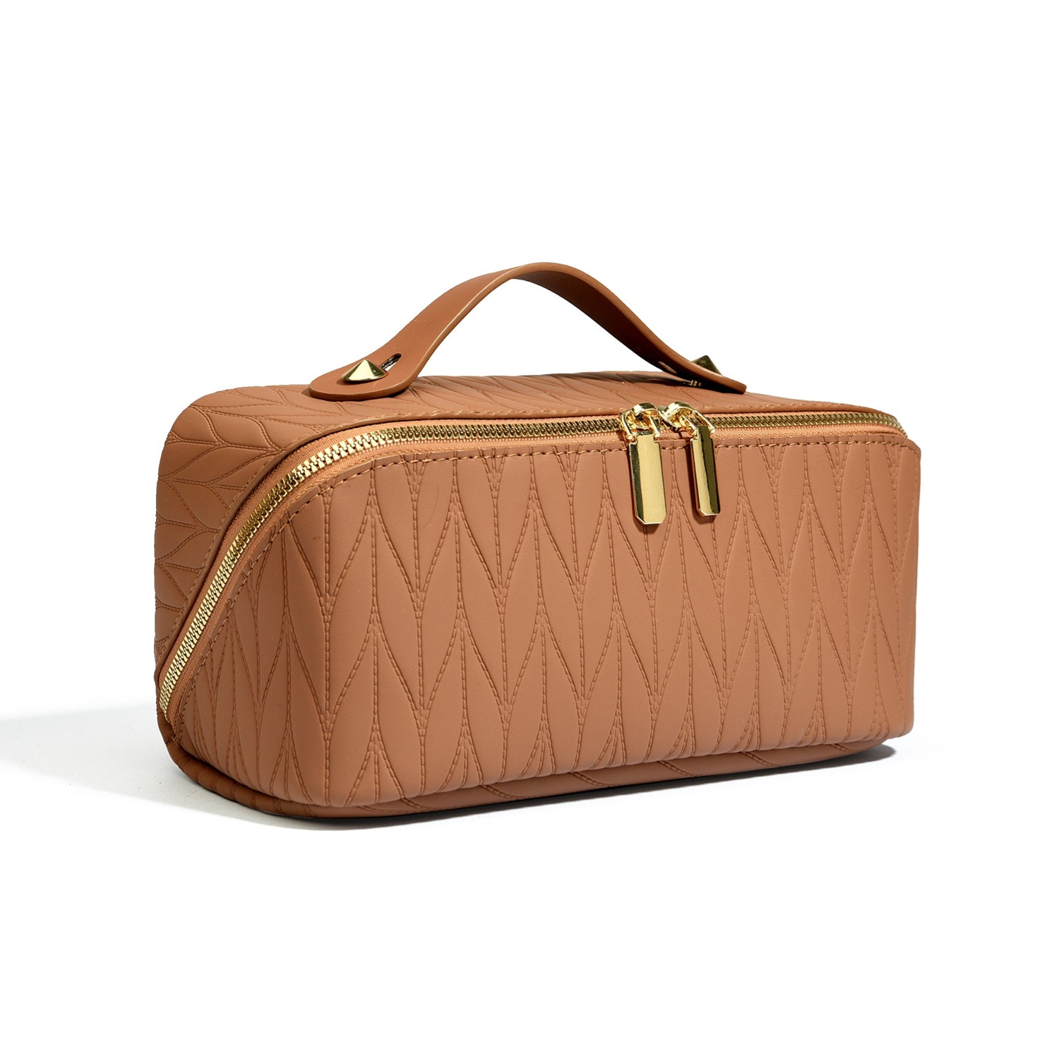 Wheat Pattern Stitched Travel Makeup Bag