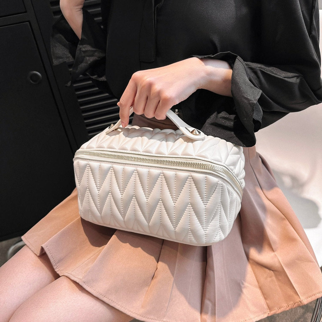 Quilted Travel Makeup Bag