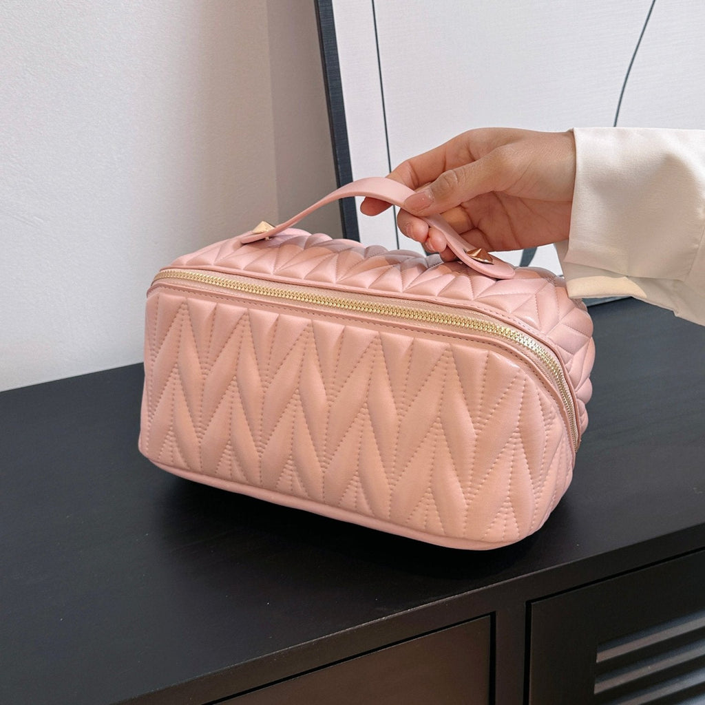 Quilted Travel Makeup Bag