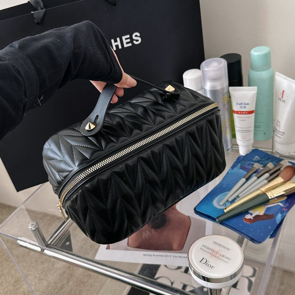 Quilted Travel Makeup Bag