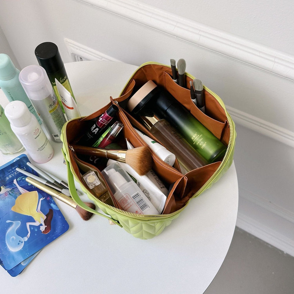 Quilted Travel Makeup Bag