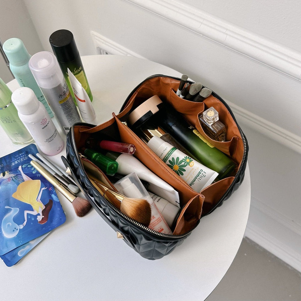 Quilted Travel Makeup Bag