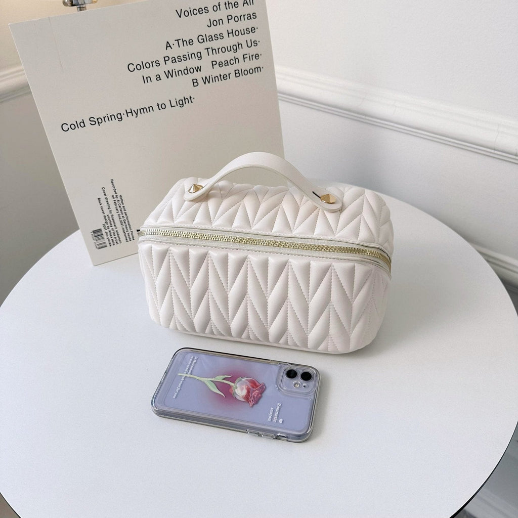 Quilted Travel Makeup Bag