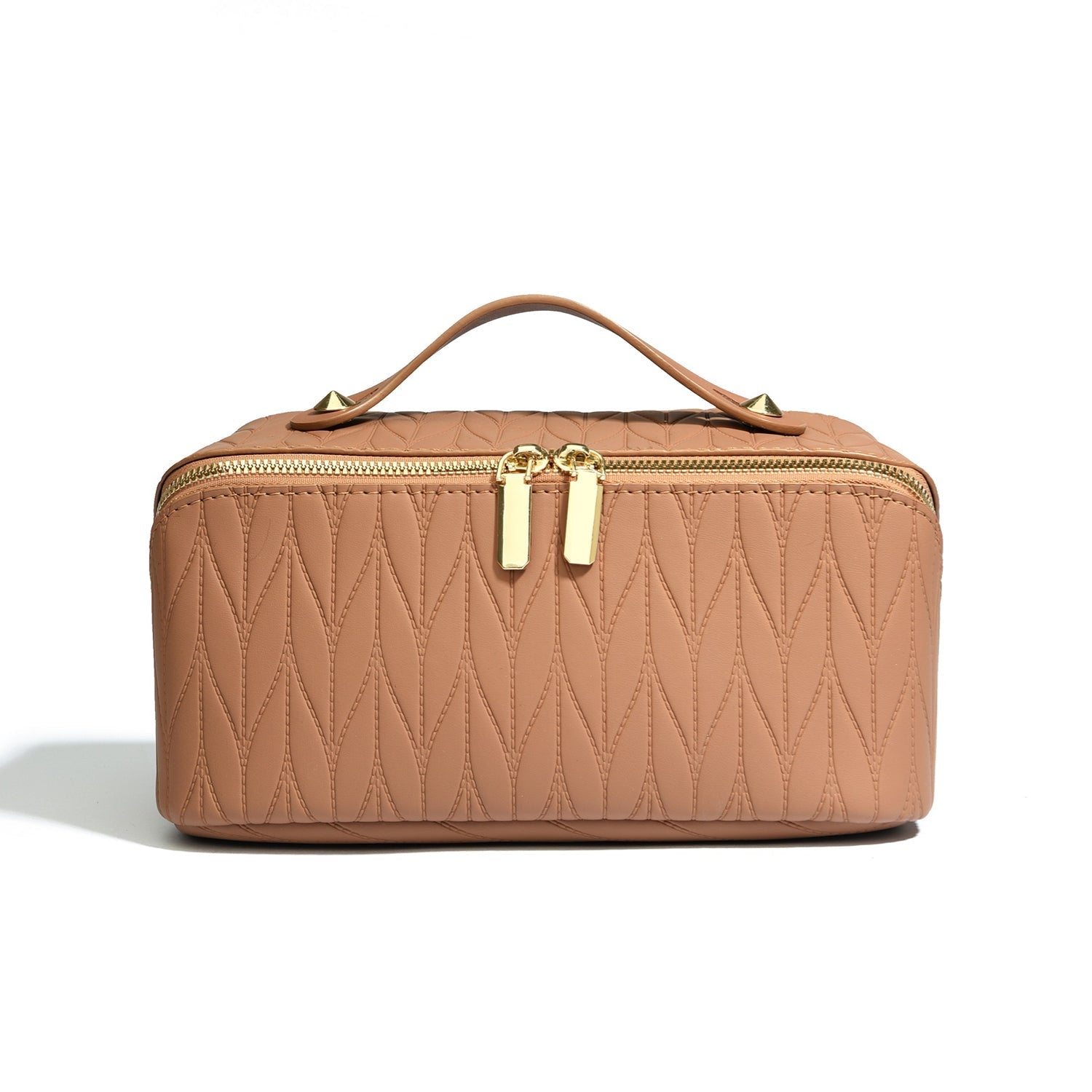 Wheat Pattern Stitched Travel Makeup Bag