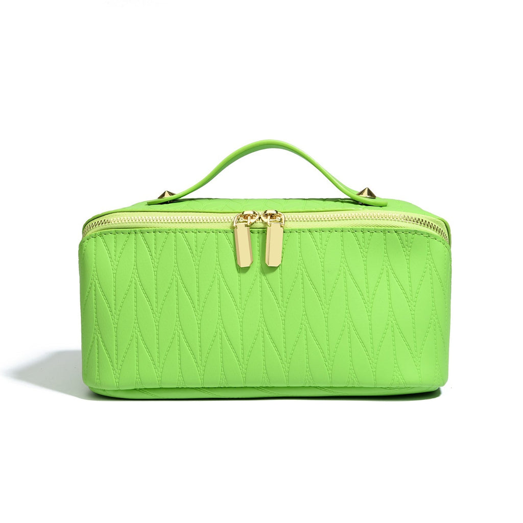 Wheat Pattern Stitched Travel Makeup Bag